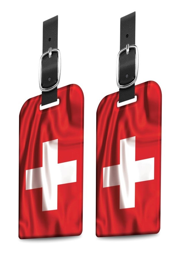 tag8 [Pack 2] tag8 Swiss Flag Tag Smart Bag tag |Trendy Luggage tag ID Identification | Suitcase Tag | Fashionable Digital Name tag | Airline Compliant, SITA World Tracer Code Enabled | Gift idea - Image 1
